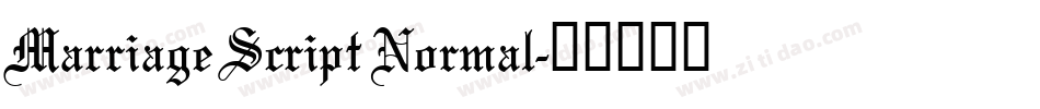Marriage Script Normal字体转换